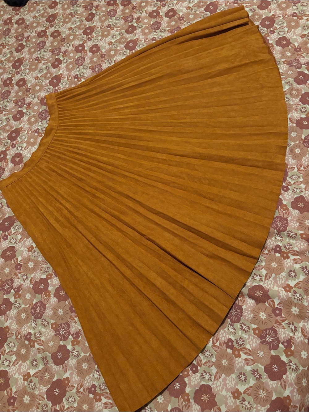 Women's Pleated Circle Skirt in Rust
